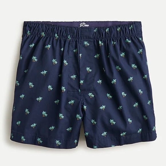 NWT J. Crew Men’s Cotton Printed Boxers Underwear Palm Tree Print - Picture 1 of 6